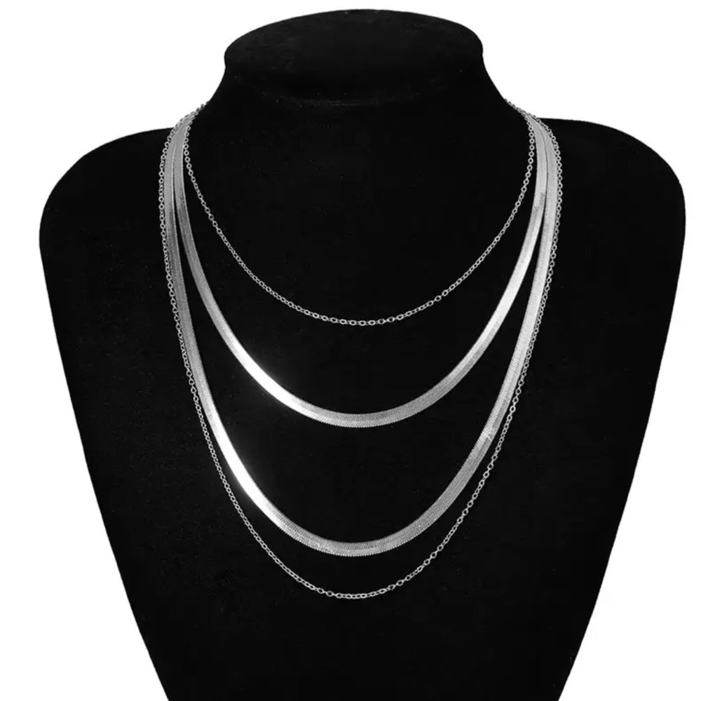 ✨✨Silver Snake Flat Layered Necklace ✨✨ - Picture 2 of 6